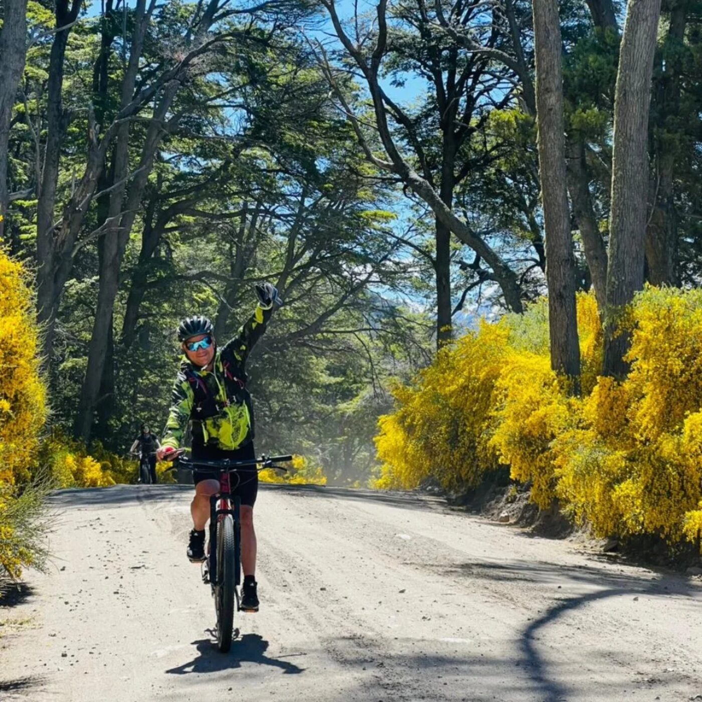 Ciclista en camino de retamas